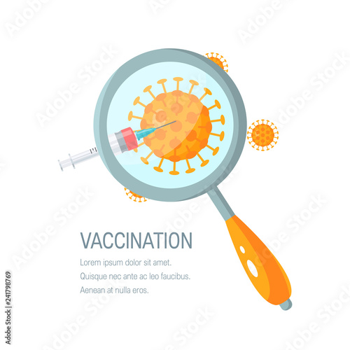 Vaccination concept, vector image in flat style
