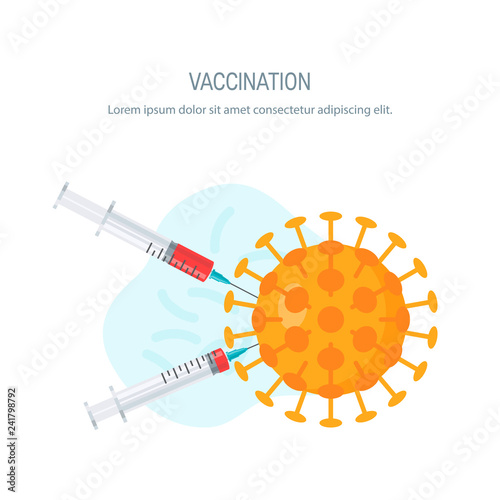Vaccination concept, vector image in flat style