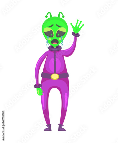 alien raising hand