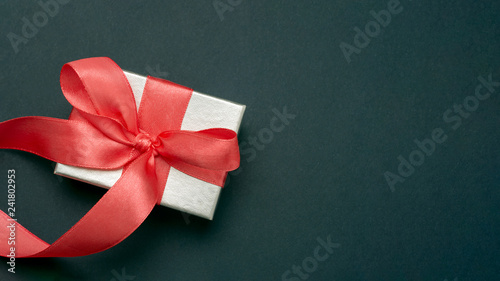 Gift to Valentine's Day with heart and packing tape. Isolate on white background