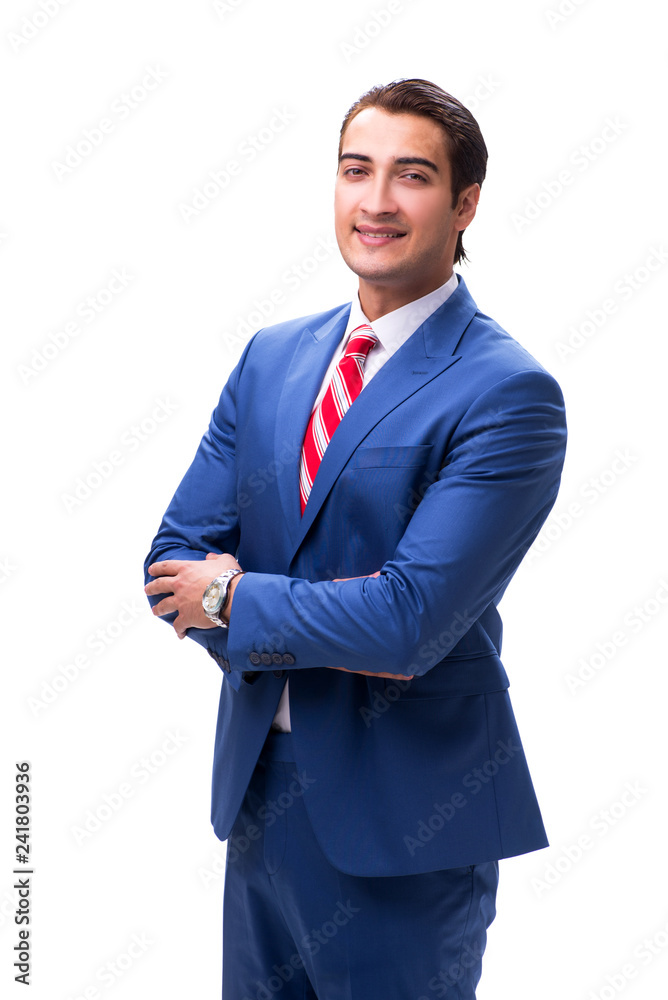 Handsome young businessman isolated on white background Handsome young businessman isolated on white background