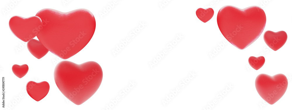 hearts love design 3d-illustration