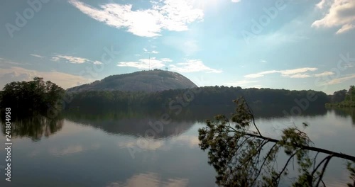 Slow Moving Aerial Flying Forward towards Stone Mountain