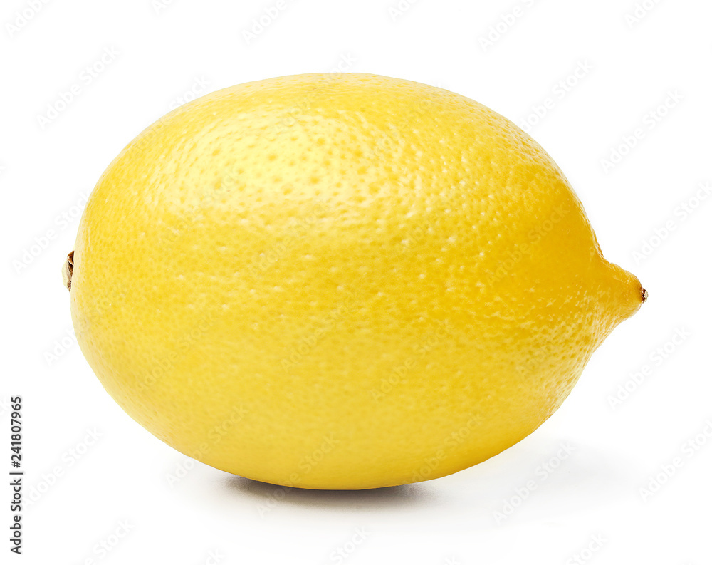 whole ripe lemon on white isolated background whole ripe lemon on white isolated background