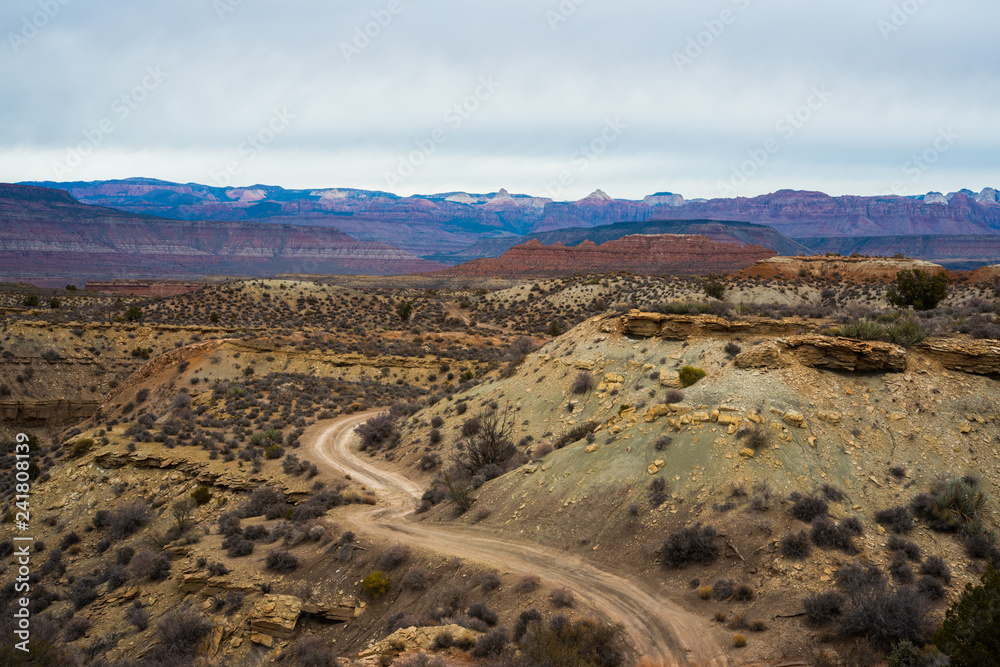 Scenic off-road trail in Southern Utah desert (horizontal)