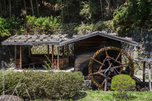 Water wheel in Kiso Valley (Magome and Tsumago) in Japan