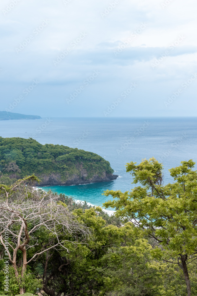 Tropical landscape. View from the cliff. Bali island, West of island, Indonesia.