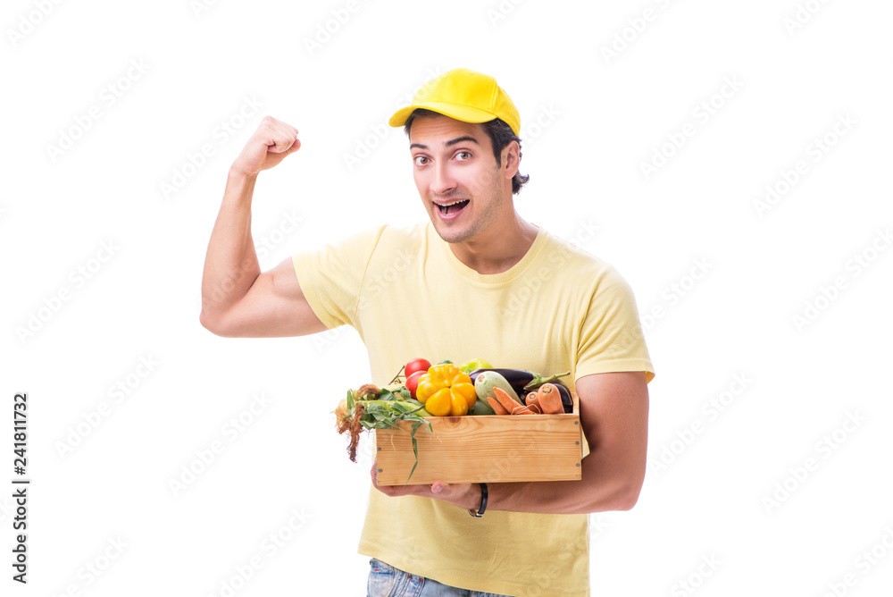 Concept of shopping delivery isolated on white background Concept of shopping delivery isolated on white background