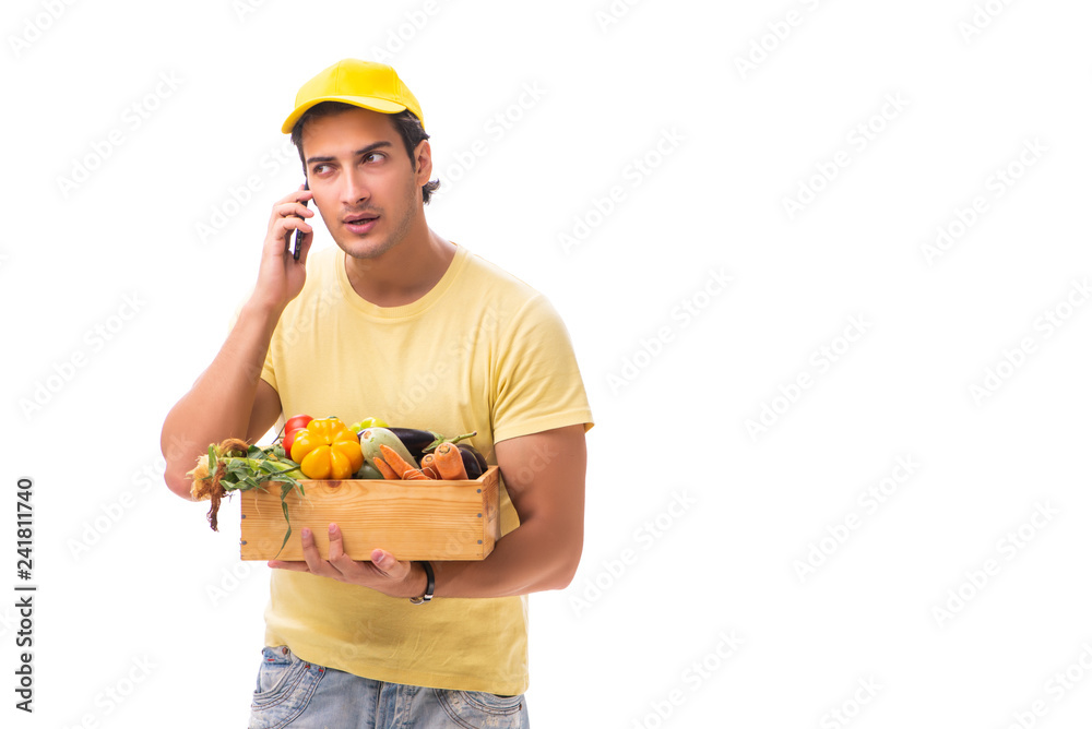 Concept of shopping delivery isolated on white background Concept of shopping delivery isolated on white background