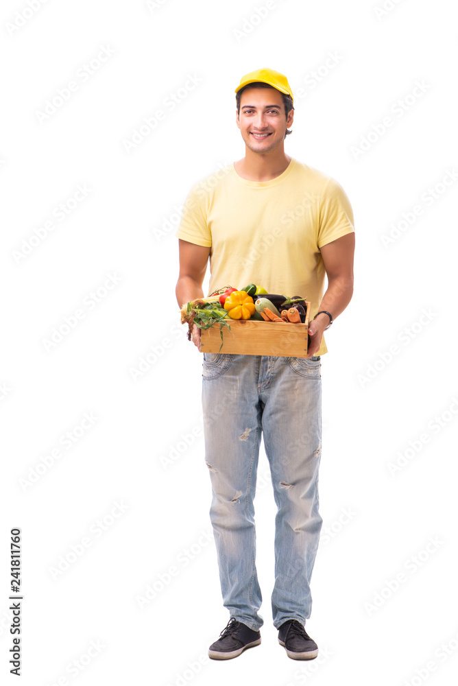 Concept of shopping delivery isolated on white background Concept of shopping delivery isolated on white background