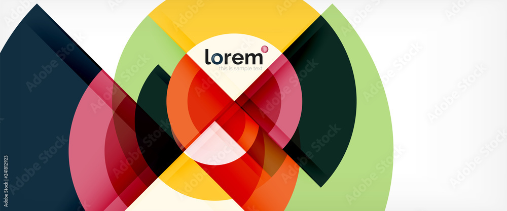 Modern geometric circles abstract background, colorful round shapes with shadow effects Modern geometric circles abstract background, colorful round shapes with shadow effects