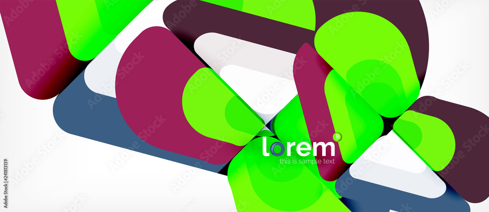 Colorful trendy geometric shapes background