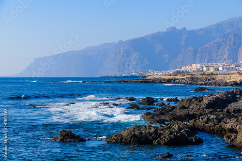 Coastline in the small fishing village of Alcala.  Tenerife. Canary Islands..Spain