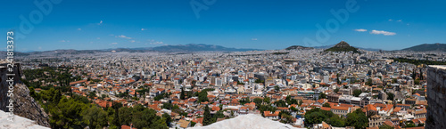 Athens, Greece to the north. Panorama taken from the Acropolis.