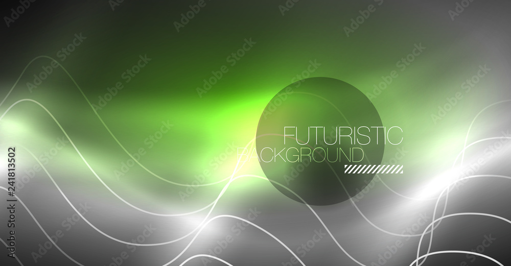 Neon lines wave background. Abstract composition Neon lines wave background. Abstract composition