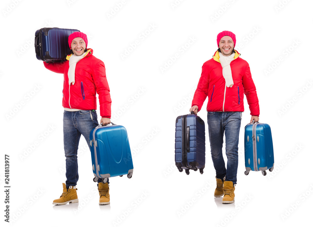 Man preparing for winter vacation Man preparing for winter vacation