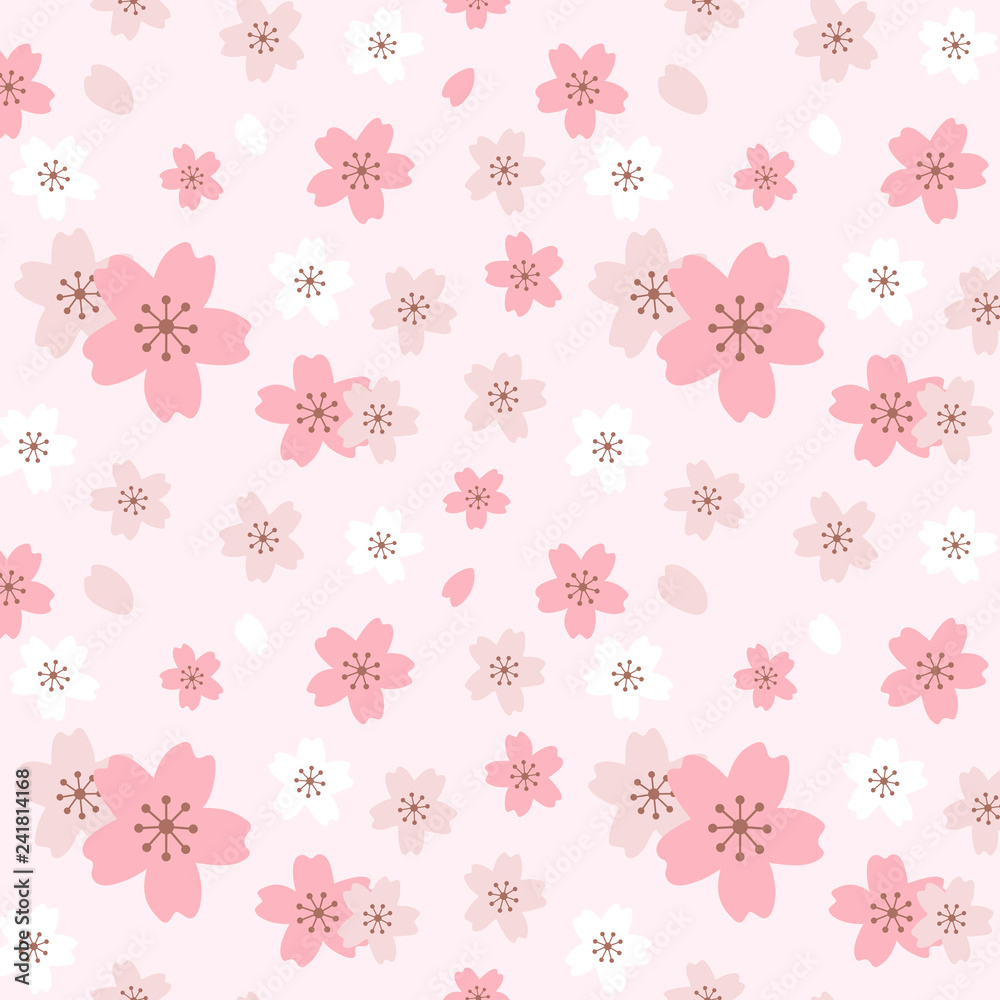 Japanese Cute Pink Cherry Blossom Pattern