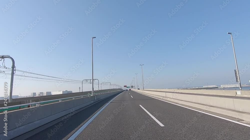 知多横断道路・中部国際空港連絡道路(セントレアライン)移動映像/愛知県,日本 知多横断道路・中部国際空港連絡道路(セントレアライン)移動映像/愛知県,日本