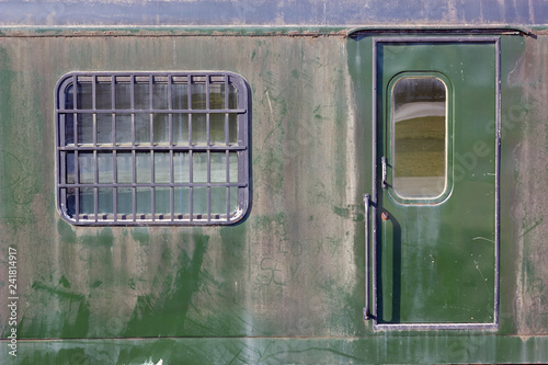 window and door at train
