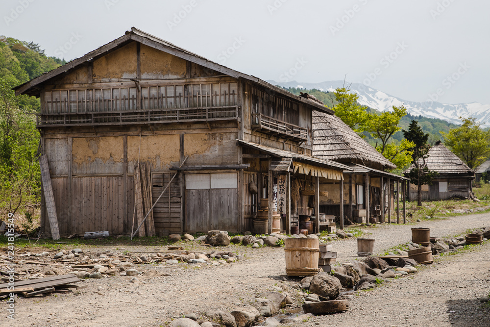 Edo era traditional Japanese village at outdoor film set in Tsuruoka Edo era traditional Japanese village at outdoor film set in Tsuruoka