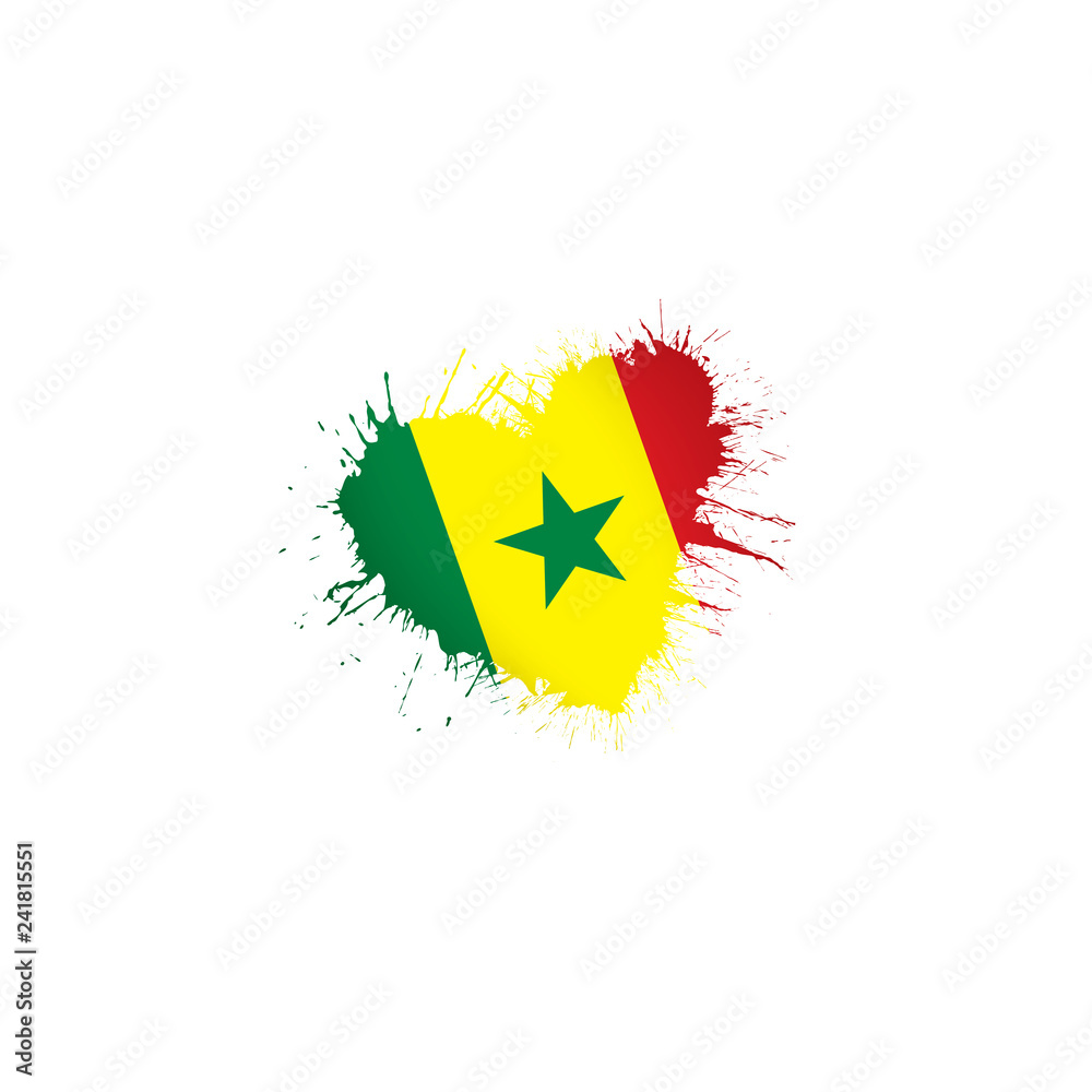 Fototapeta premium Senegal flag, vector illustration on a white background