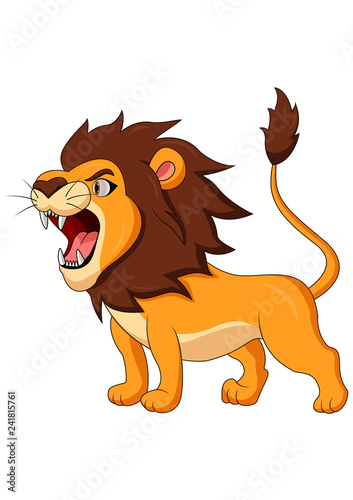 Cartoon lion roaring 