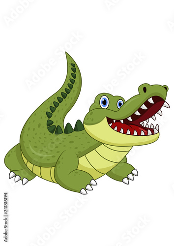Cartoon crocodile isolated on white background