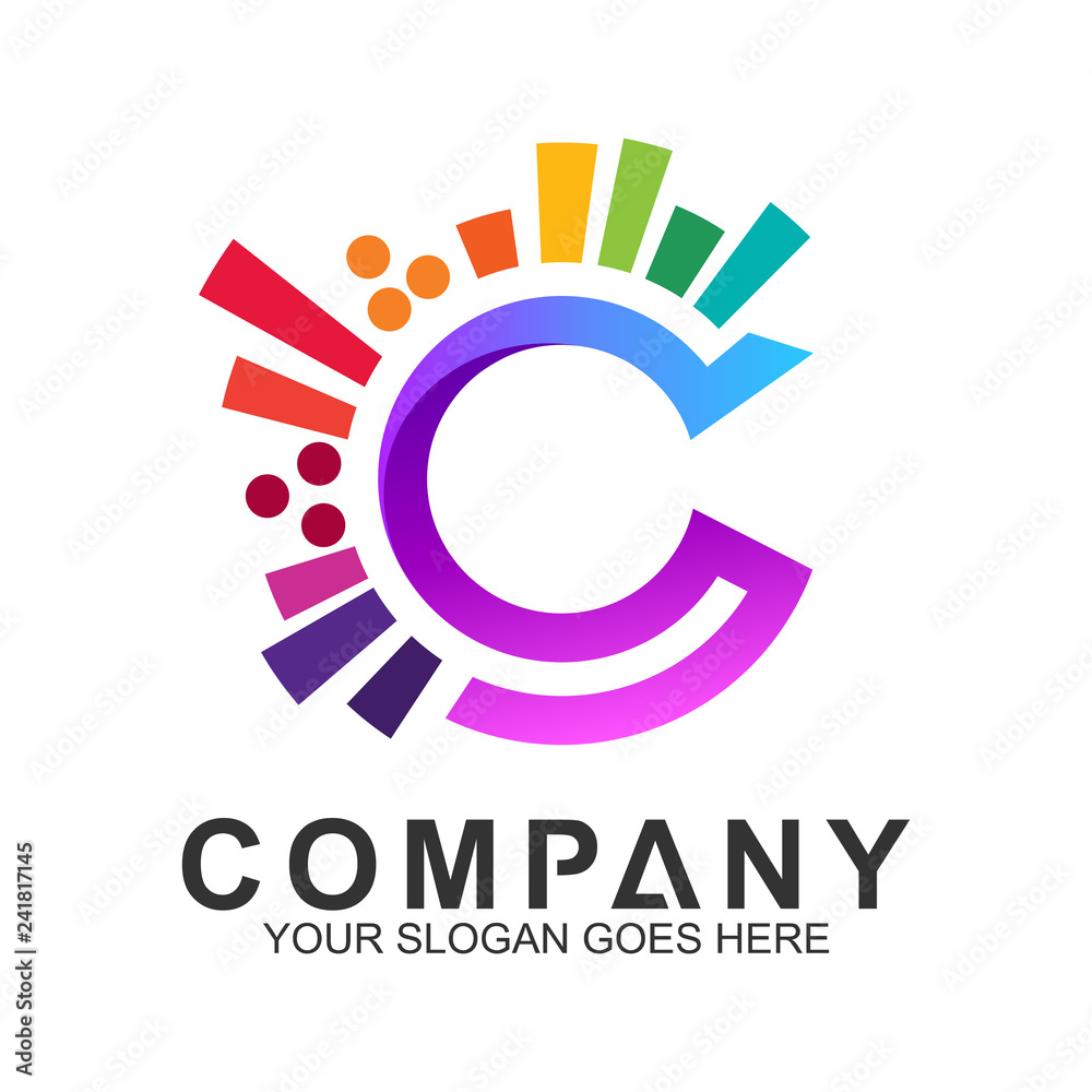 Creative Letter C Logo Design Colorful Letter C Logo Stock Vector Creative Letter C Logo Design Colorful Letter C Logo Stock Vector