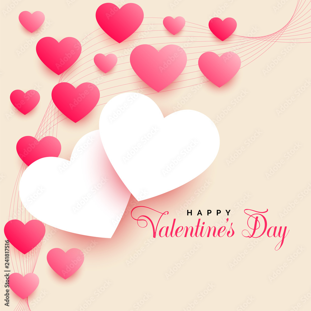 lovely valentines day background with beautiful hearts