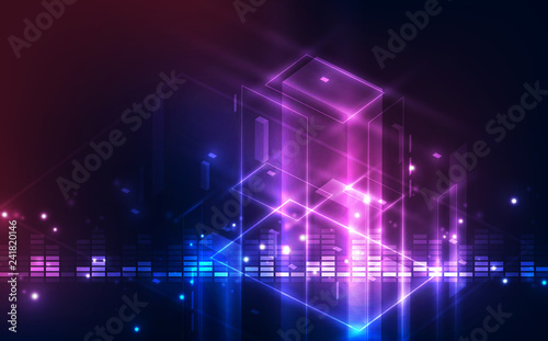 Abstract futuristic digital technology background. Illustration Vector
