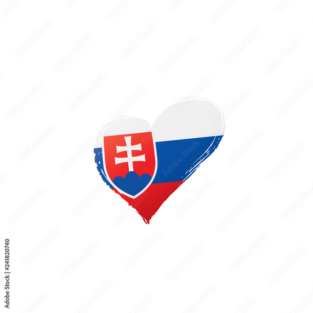 Obraz premium Slovakia flag, vector illustration on a white background
