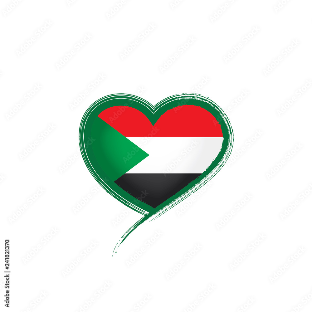 Sudan flag, vector illustration on a white background Sudan flag, vector illustration on a white background