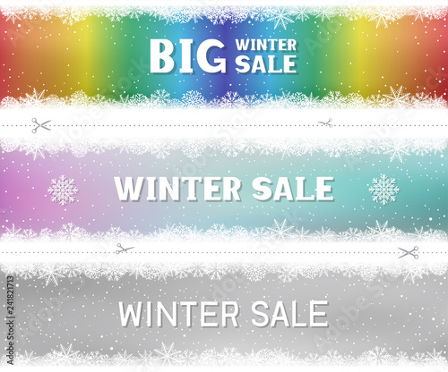 Winter sale snow pattern color template