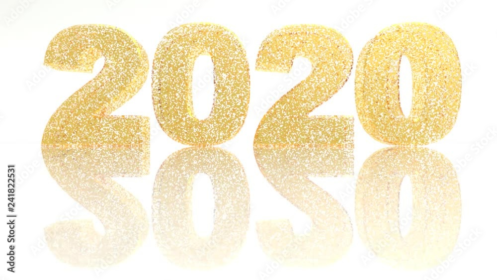 New year 2020 made with little gold tiles or particles New year 2020 made with little gold tiles or particles