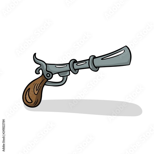 Black Powder Gun. Vector pirate gun isolated