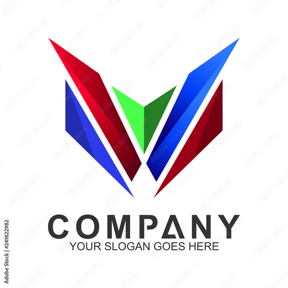 initial letter W in modern and futuristic style initial letter W in modern and futuristic style