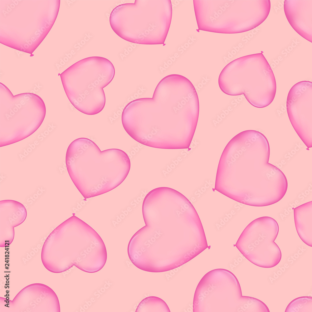 Hearts seamless pattern Wrapping paper design Scrapbook Valentine's day