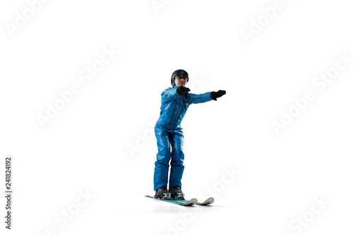 Freestyle aerials skiing isolated on white