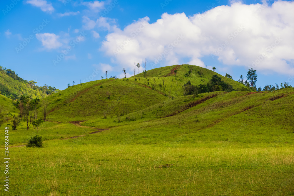 Green grass mountain or Phu Khao Ya unseen of ranong province southern thailand Green grass mountain or Phu Khao Ya unseen of ranong province southern thailand