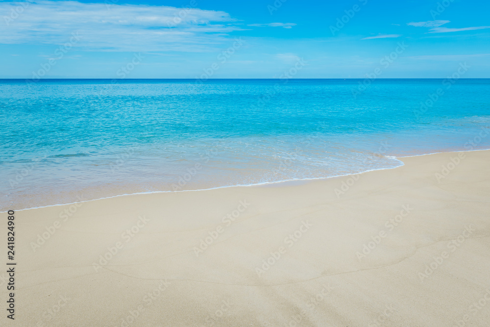 tropical beach in summer and sand sea sky