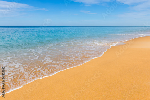 tropical beach in summer and sand sea sky