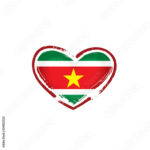 Suriname flag, vector illustration on a white background