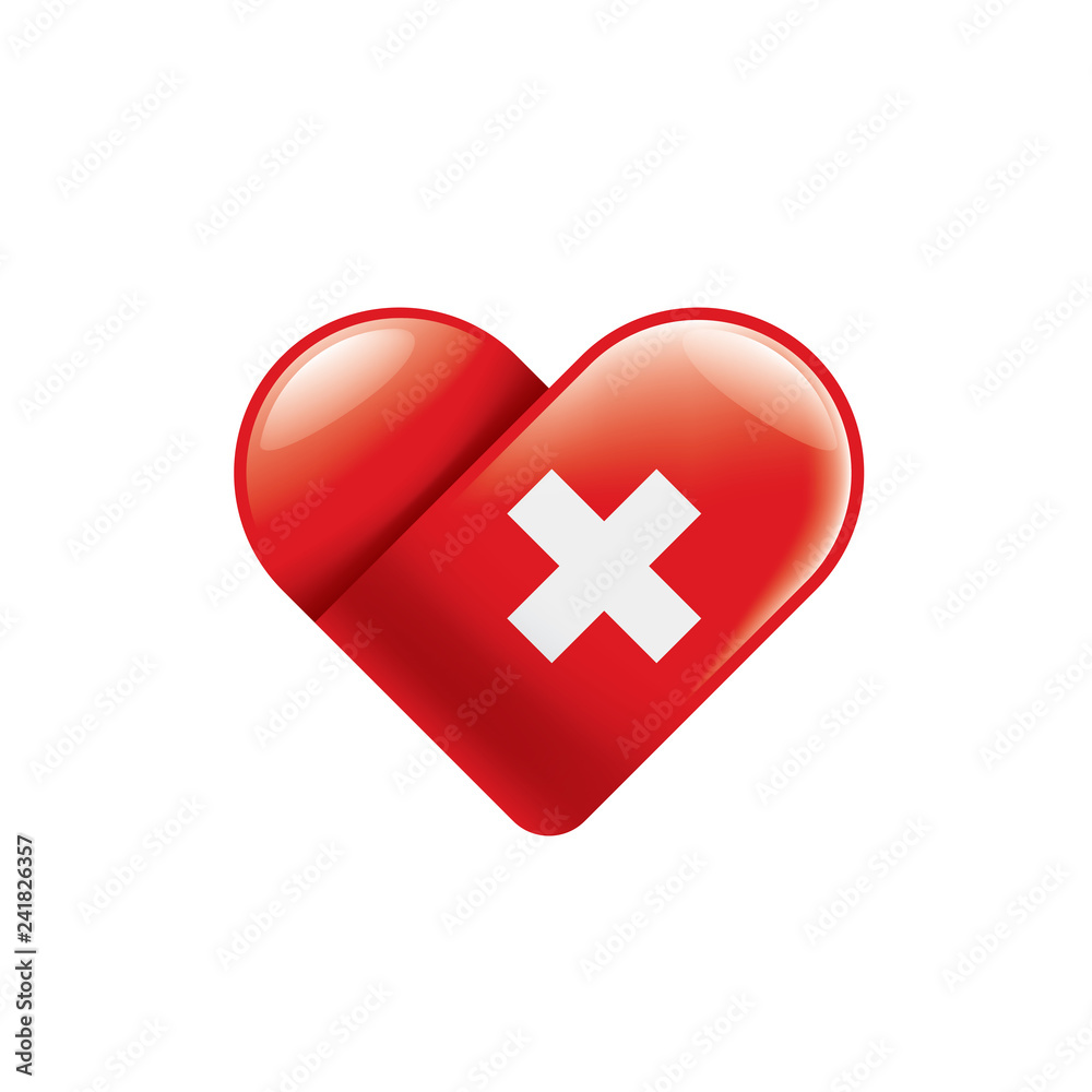 Switzerland flag, vector illustration on a white background Switzerland flag, vector illustration on a white background