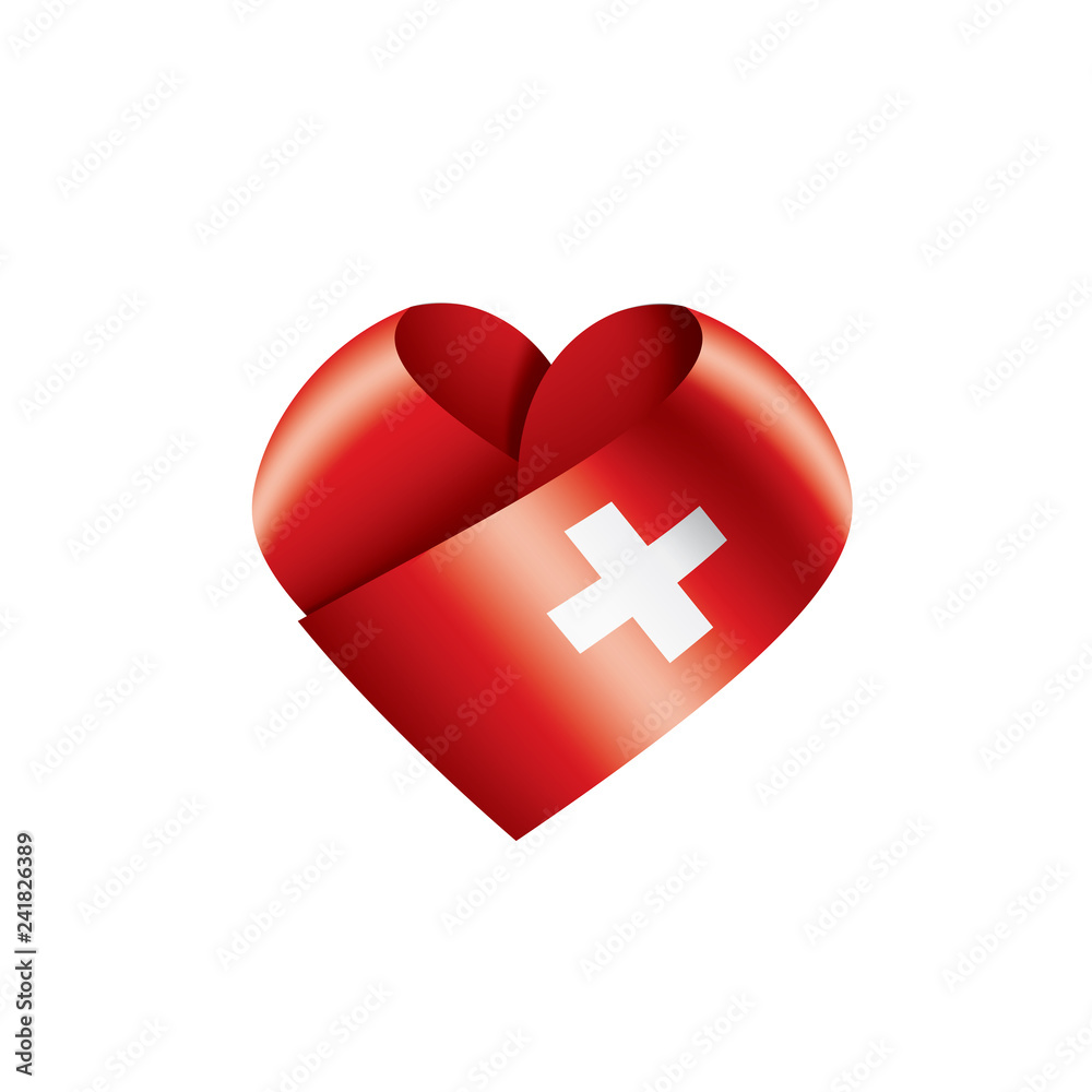 Switzerland flag, vector illustration on a white background Switzerland flag, vector illustration on a white background