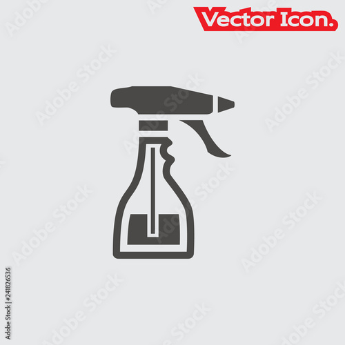 Cleaning spray bottle icon isolated sign symbol and flat style for app, web and digital design. Vector illustration.