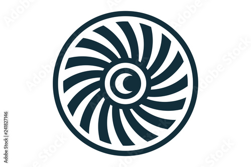 Vector abstract geometric emblem with sun and moon