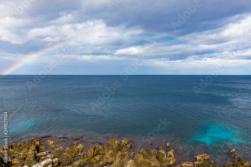 Rainbow over the sea at Rethymno in Crete Greece 