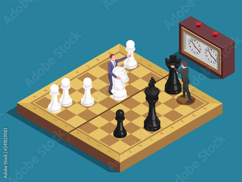 Chessboard Isometric Composition 