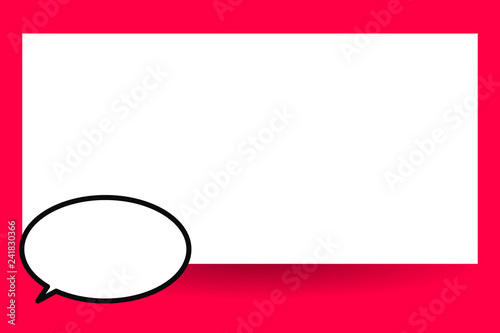 Flat design Vector Illustration Empty esp template copy text for Ad, promotion, poster, flyer, web banner, article. Blank oval shaped Speech Bubble with border relaying visual information