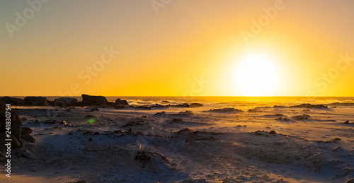 sunset on a sandy beach